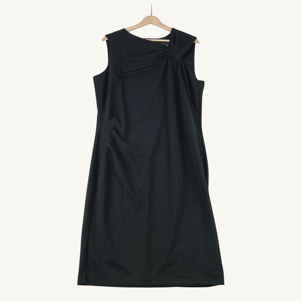 White House Black Market Sleeveless Sheath Dress Women 16 Black Career Office